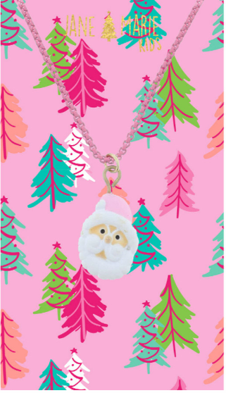 Pink Santa Face Necklace