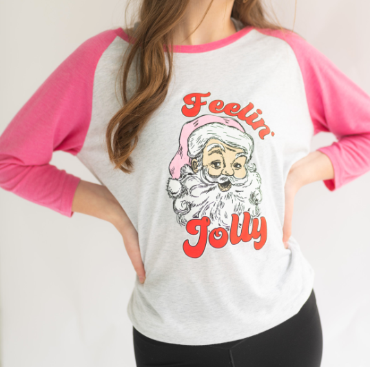 Feelin' Jolly 3/4 Sleeve Jersey T-Shirt