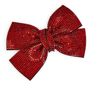 Red Embellished Bow Barrette