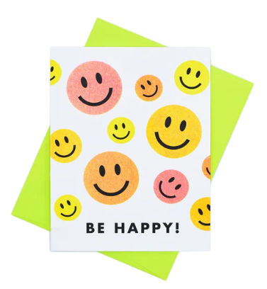 Be Happy Smiley Face Card