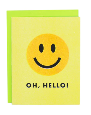Oh Hello Smiley Face Card