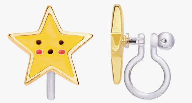 CLIP ON Yellow Star Earrings