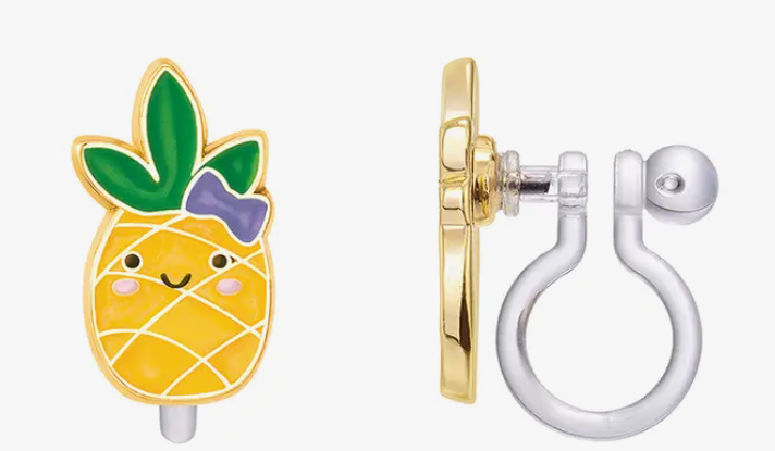 CLIP ON Pineapple Earrings