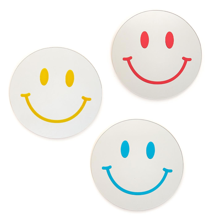 12" Yellow Smiley Face Mirror