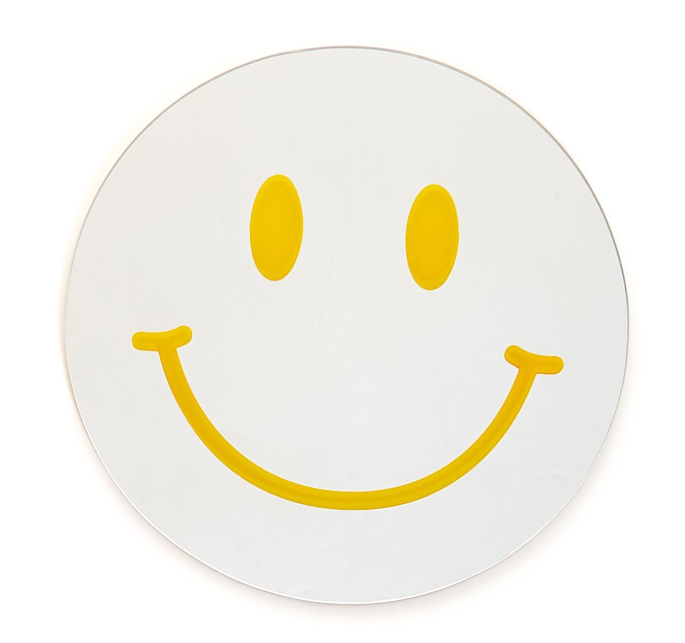 12" Yellow Smiley Face Mirror