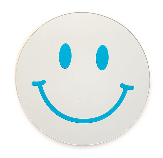 12" Blue Smiley Face Mirror