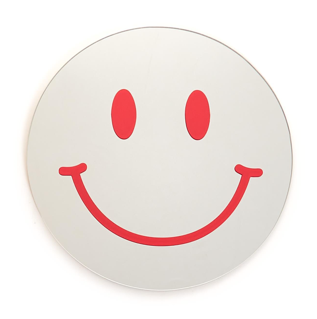 12" Red Smiley Face Mirror