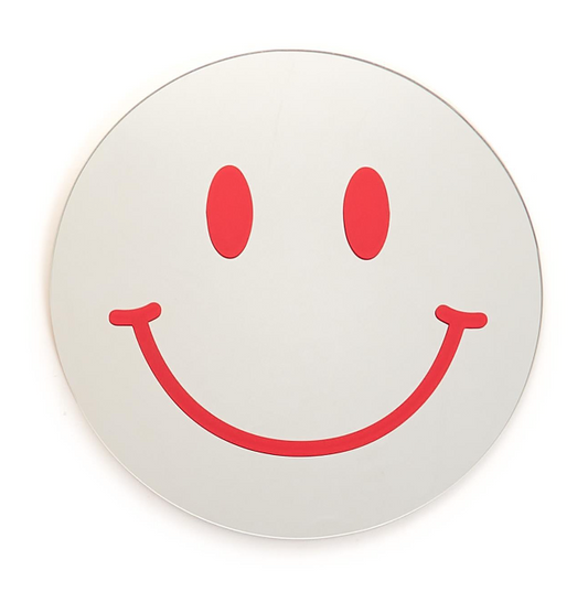 12" Red Smiley Face Mirror