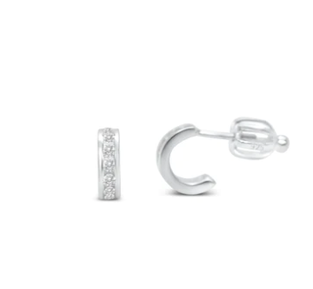 Silver Half Hoop Earrings