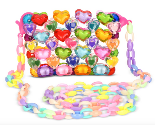 Hearts Beaded Crossbody Bag