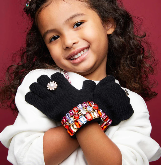 Jeweled Ice Skating Gloves