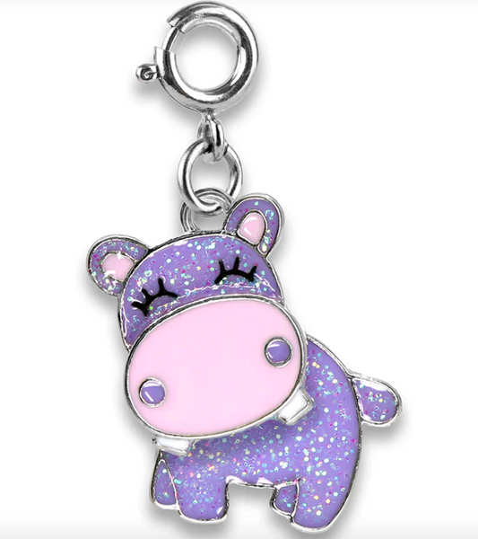 Glitter Swivel Hippo Charm