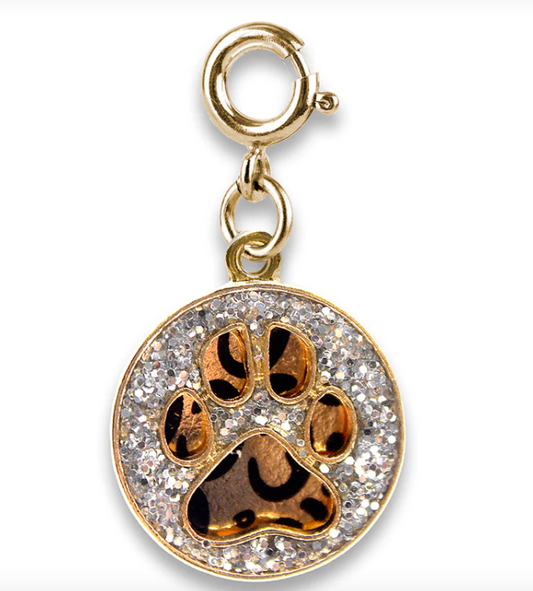 Gold Swivel Leopard Paw Charm