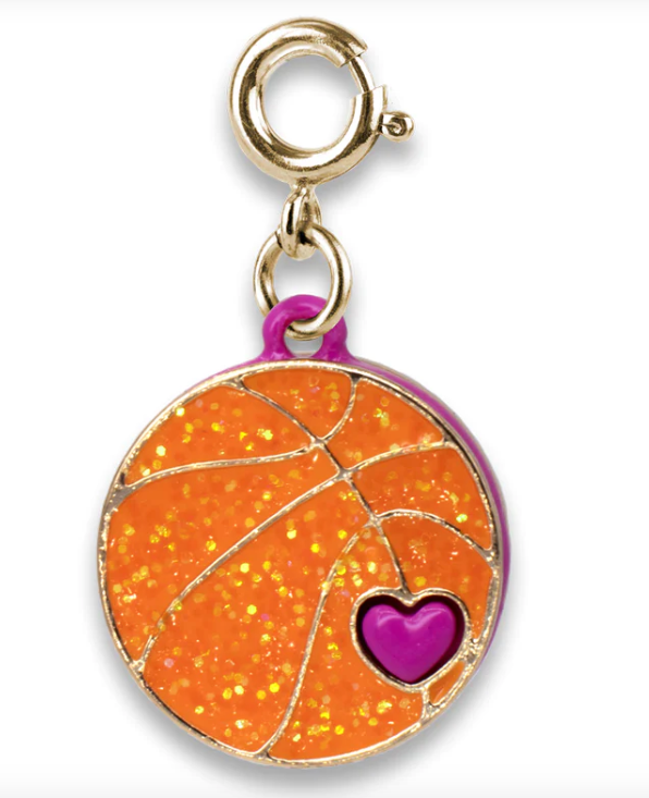 Gold Glitter Basketball Charm