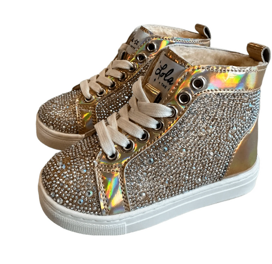 Gold Crystal Hologram  Hightops