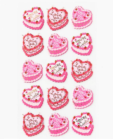 Vintage Heart Cake Stickers