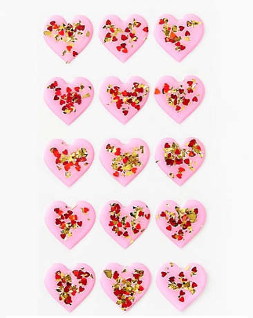 Blush Glitter Heart Stickers