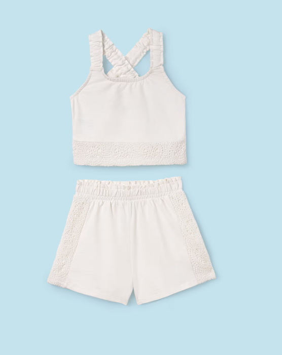 White Cotton Short Set | 6275