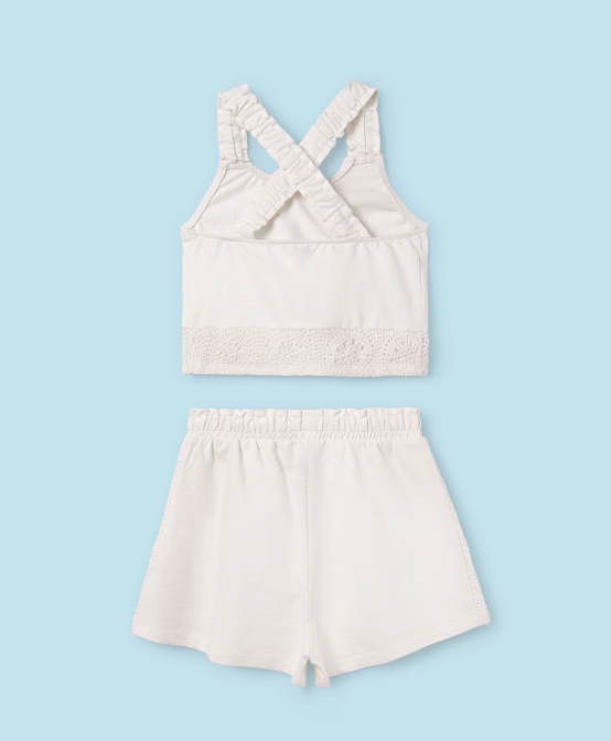 White Cotton Short Set | 6275