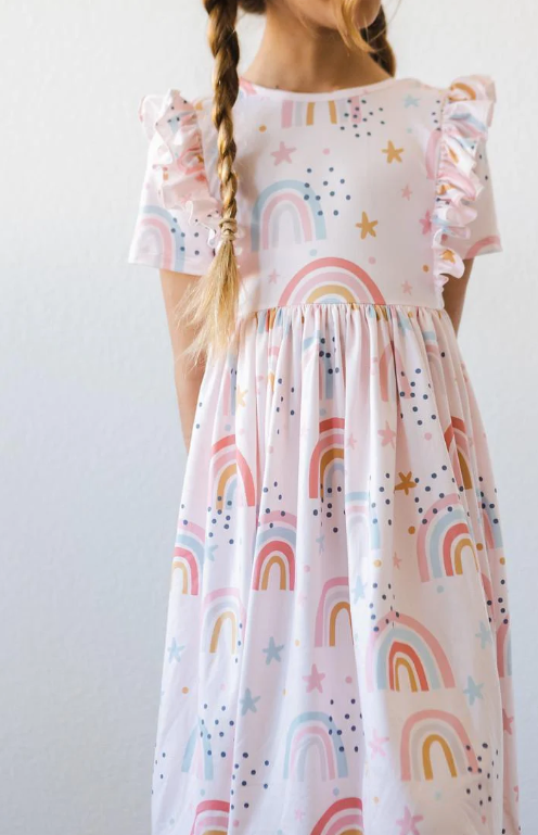 Over the Rainbow Short Sleeve Twirl Dress