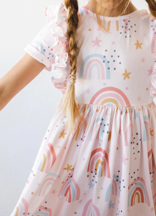 Over the Rainbow Short Sleeve Twirl Dress