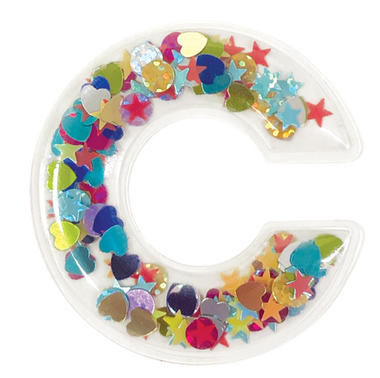 C Initial Confetti Sticker Patch