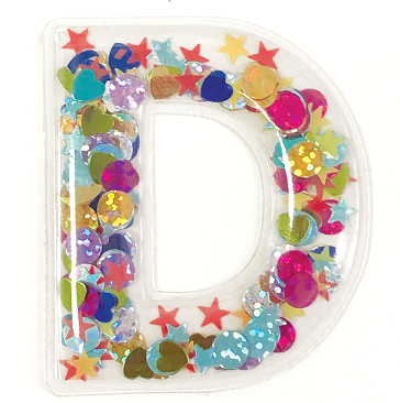 D Initial Confetti Sticker Patch