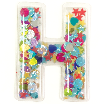 H  Initial Confetti Sticker Patch