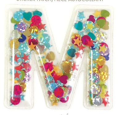 M Initial Confetti Sticker Patch