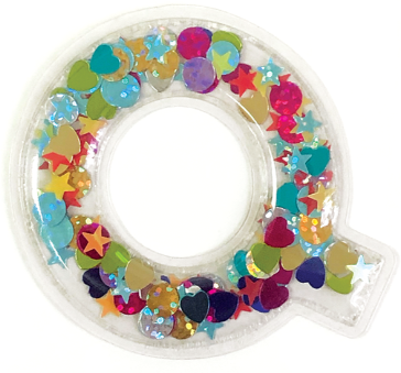 Q Initial Confetti Sticker Patch