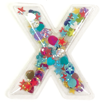 X Initial Confetti Sticker Patch