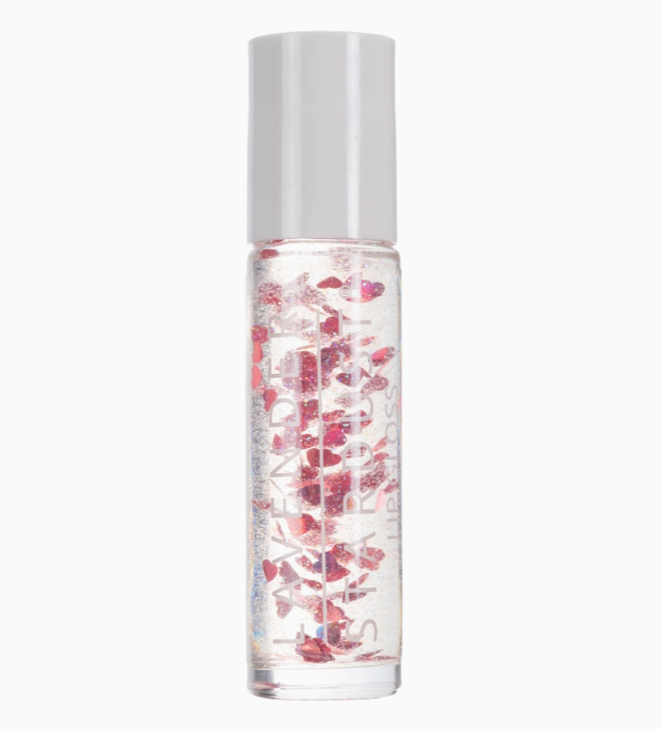 Red Hearts Cherry Glitter Lip Gloss