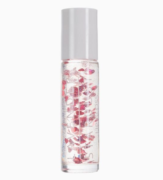Red Hearts Cherry Glitter Lip Gloss
