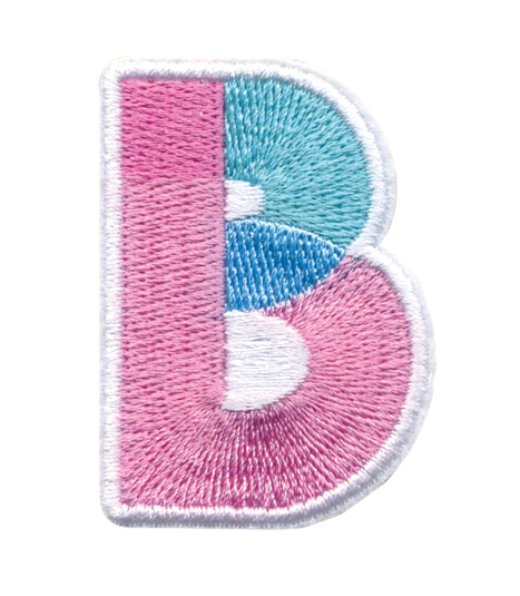 B Initial Color Block Sticker Patch