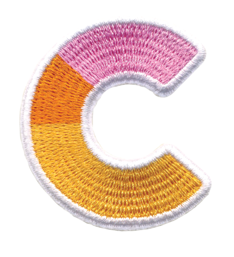 C Initial Color Block Sticker Patch