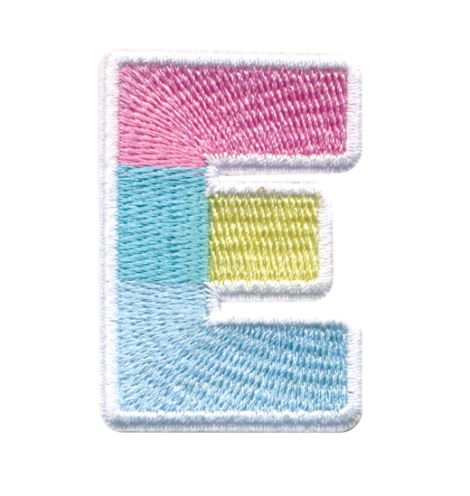 E Initial Color Block Sticker Patch