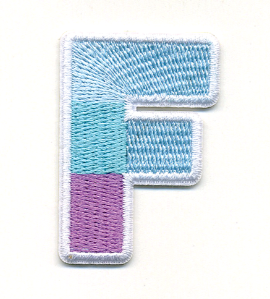 F Initial Color Block Sticker Patch