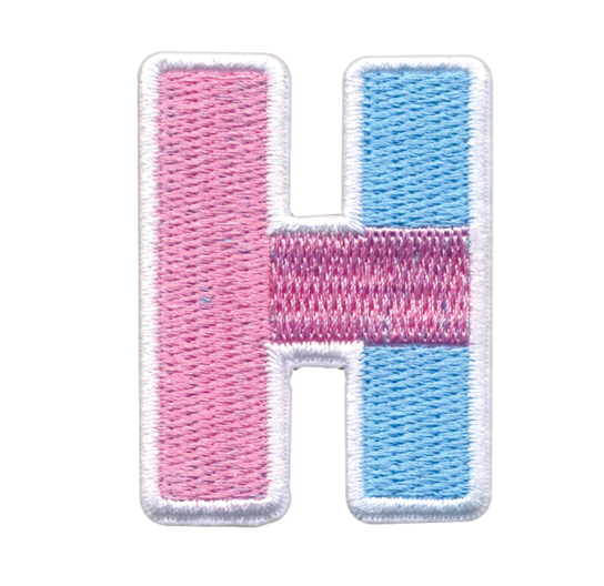 H Initial Color Block Sticker Patch