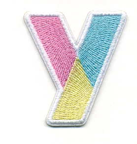 Y Initial Color Block Sticker Patch