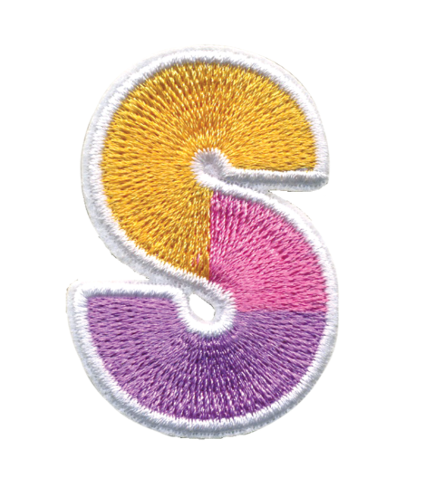 S Initial Color Block Sticker Patch