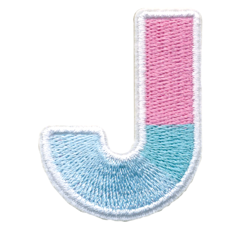 J Initial Color Block Sticker Patch