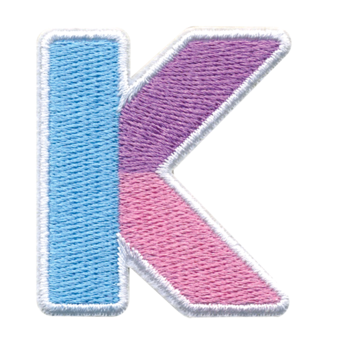 K Initial Color Block Sticker Patch