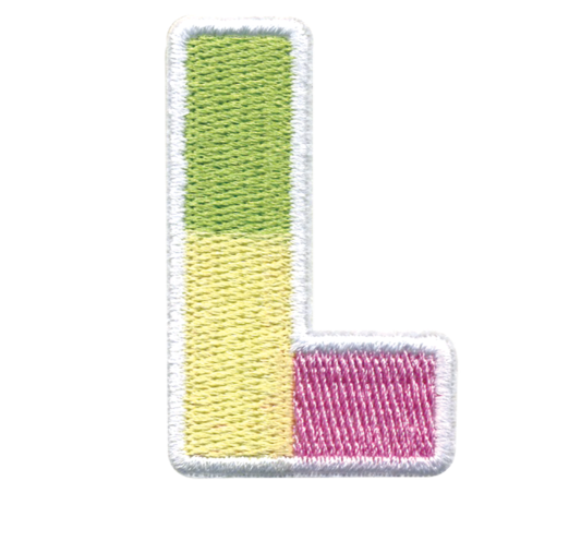 L Initial Color Block Sticker Patch