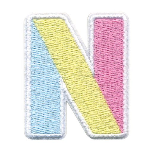 N Initial Color Block Sticker Patch