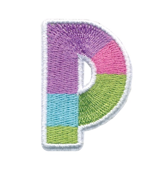 P Initial Color Block Sticker Patch