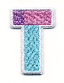 T Initial Color Block Sticker Patch