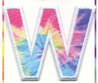 W Initial Tie Dye Sticker Patch