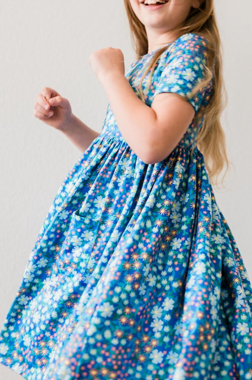 Spring Fling Short Sleeve Pocket Twirl Dress