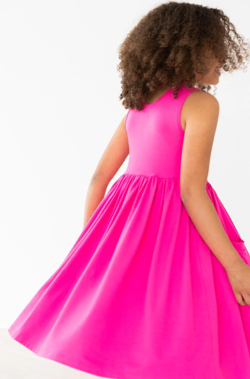 Hot Pink Tank Pocket Twirl Dress