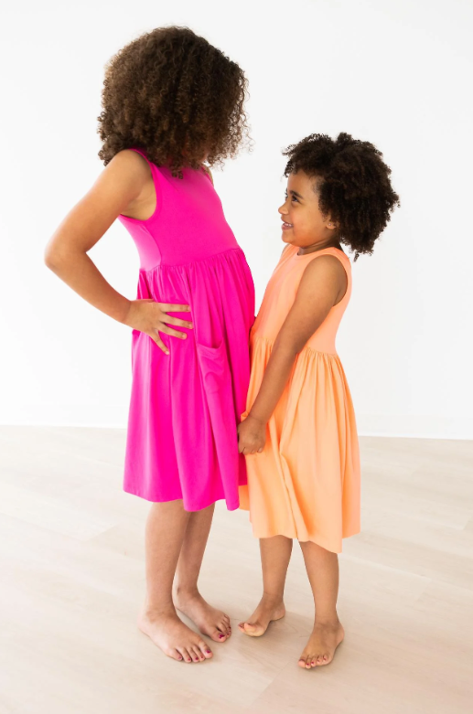 Hot Pink Tank Pocket Twirl Dress